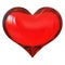 Love symbol red heart shape glass translucent design element