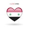 Love Syria symbol. Flag Heart Glossy icon on a white background