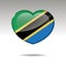 Love TANZANIA symbol. Heart flag icon.