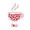 Love teacup with hearts. Love card