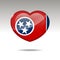 Love Tennesee state symbol. Heart flag icon.