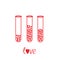 Love test tubes with hearts inside. Card