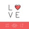 Love text Lips icon, XOXO - hugs and kisses. Valentines line art design, Vector illustration
