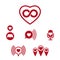 Love theme vector icons set, conceptual valentine and romantic s