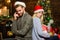 Love time. family celebrate new year. Winter shopping sales. Man and woman on party. loving couple portrait. merry