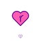 Love Time icon. Heart and arrows of clock. Time to check health. Time to bye gift.