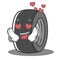 In love tire character cartoon style