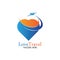 Love Travel logo vector icon design template