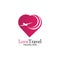 Love Travel logo vector icon design template