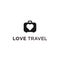 love traveler, Travel bag vector logo icon