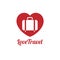 Love traveler, Travel bag vector logo icon