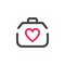 Love traveling bag line symbol decoration vector