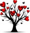 Love tree with black birds