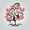 Love tree with heart leaves. Background for wedding invitation or flyers. Postcard for Valentine`s Day.