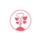 Love tree plant circle decoration logo vector