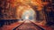 love tunnel in autumn AI generated image