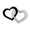 Love two hearts entwined romantic passion emotions linear style icon