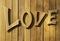 Love type - wood carve