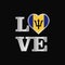 Love typography Barbados flag design vector beautiful lettering