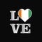 Love typography Cote d Ivoire / Ivory Coast flag design vector b