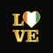 Love typography Cote d Ivoire / Ivory Coast flag design vector G