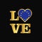 Love typography European Union flag design vector Gold lettering