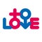 Love typography. Gender symbol. Creative love logotype.