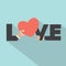 Love Typography With Heart Symbol Design