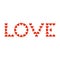 Love typography. Heart typography. Creative love logotype. Letters from hearts.