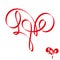 Love typography. Heart typography. Love ribbon typography.