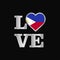 Love typography Phillipines flag design vector beautiful lettering