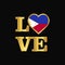 Love typography Phillipines flag design vector Gold lettering