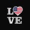 Love typography United States of America flag design vector beau