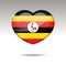 Love UGANDA symbol. Heart flag icon.