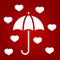 Love Umbrella glyph icon, valentines day