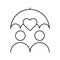 Love, umbrella, man, women, pure love secure icon