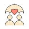 Love, umbrella, man, women, pure love secure icon