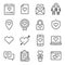Love Valentine Vector Line Icon Set. Contains such Icons as Love Letter, Couple, Calendar and more. Expanded Stroke