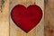 Love Valentines heart wooden frame red board background