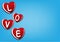 Love for valentines wedding celebration on blue background vector illustration