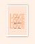 Love, vector. Minimalist pink poster design