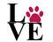 Love vector with paw print vector illustration