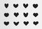 Love vector symbol, Set of black silhouettes of hearts, different icon set. Signs for Saint Valentines Day, decoration