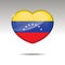 Love VENEZUELA symbol. Heart flag icon.