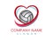 Love volleyball logo