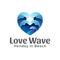 Love wave in beach gradient logo design