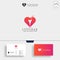 love wine, love bar minimal logo template vector illustration