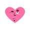 Love winking Emoji. Heart happy emotion Isolated