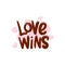 love wins people quote typography flat design illustration