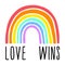 Love wins rainbow, gender equality, vector